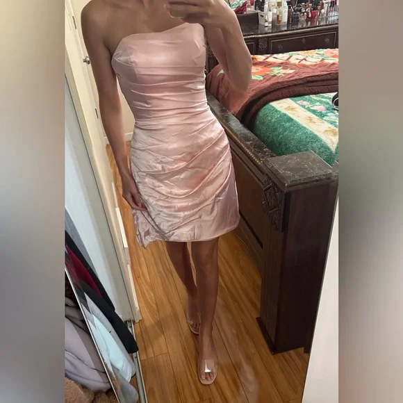 ZHengquan Strapless Built in Corset Baby Pink Mini Dress Size 0 - Picture 1 of 4